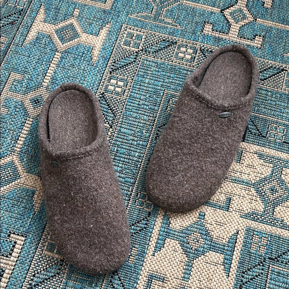 Giesswein Taupe Wool Slippers